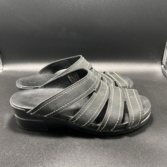 Sanita Clog Sandals Women's 41 Solid Black Slip On Strappy Open Toe - Picture 4 of 7